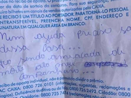 Em Goiás: Mulher em cárcere privado pede ajuda a vizinho em bilhete e é salva
