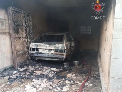 Homem em surto é salvo após colocar fogo em carro e casa no DF