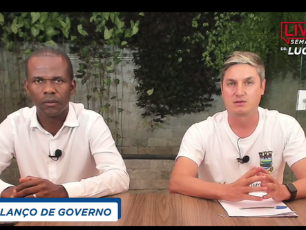 PRINCIPAIS ASSUNTOS ABORDADOS PELO PREFEITO DR. LUCAS DURANTE A LIVE SEMANAL DA QUARTA-FEIRA 3/2