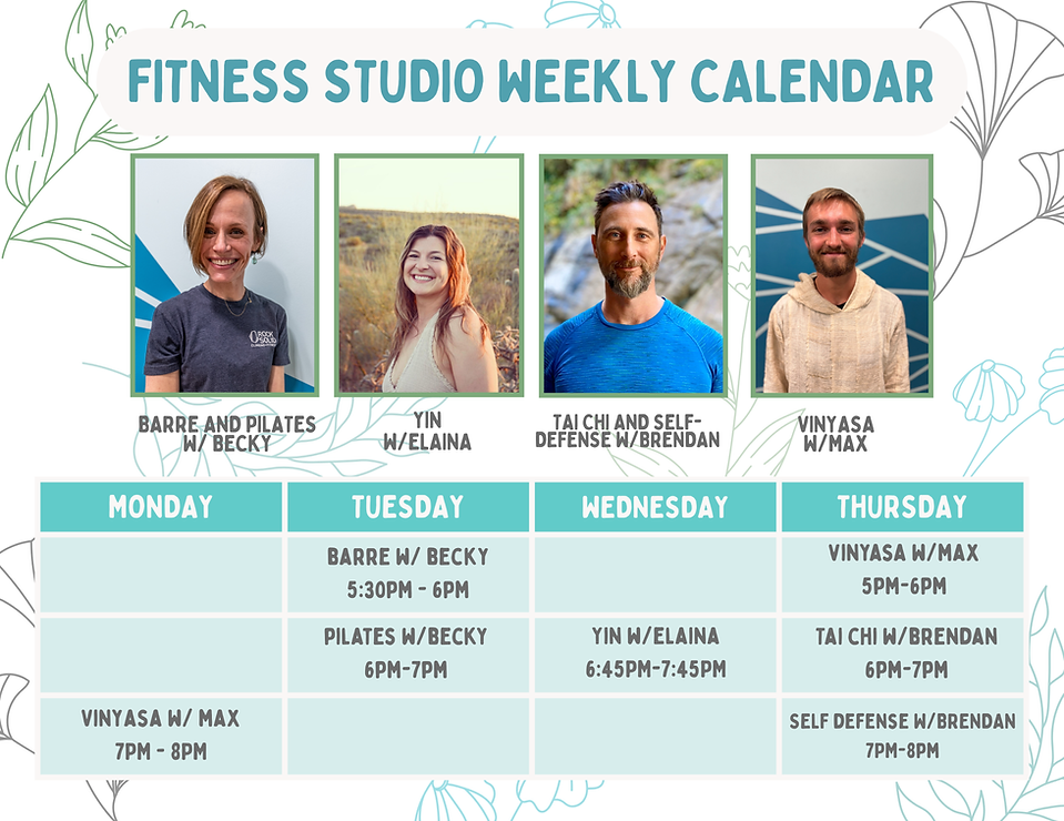 Calendar with dates and times listed and instructor photos.