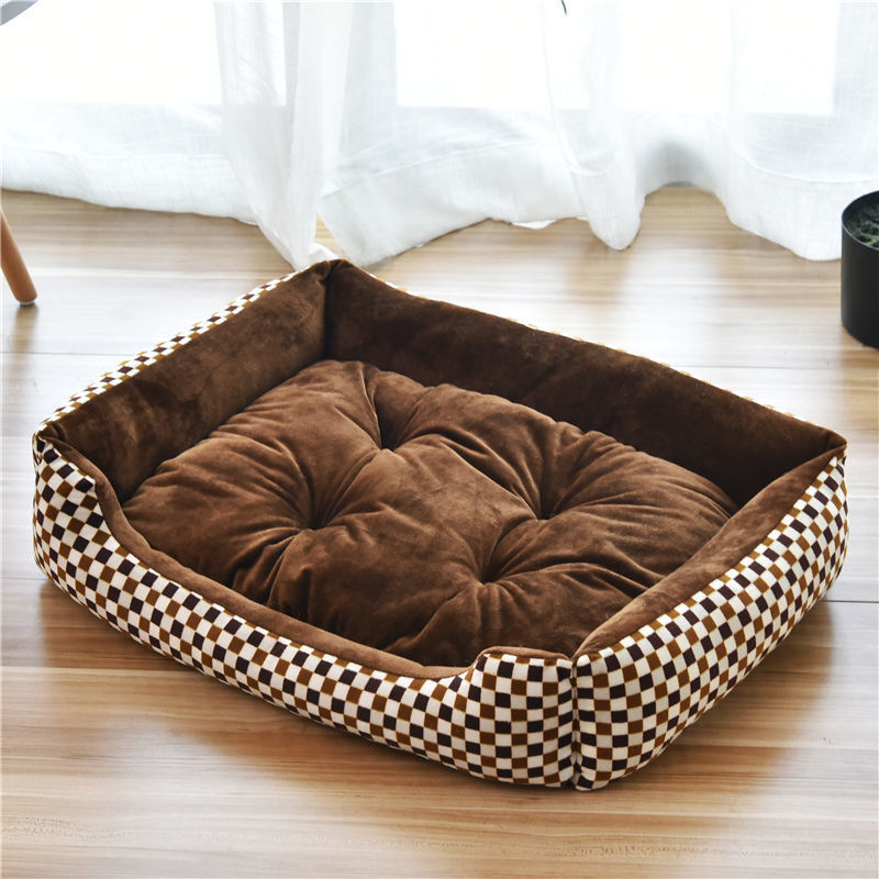 Miniatura: Pet Large Dog Bed Warm House Candy-colored Square Nest Pet Kennel For Small Medi