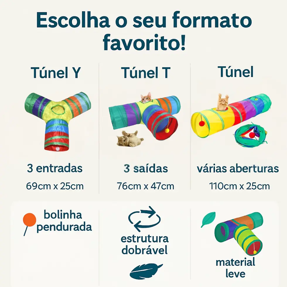 Miniatura: Túnel Labirinto Interativo para Gatos