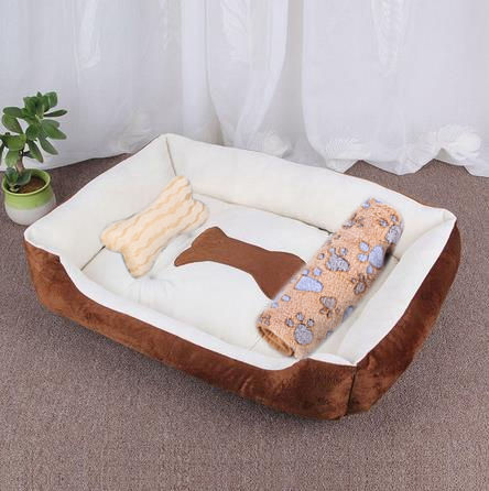 Miniatura: Pet Large Dog Bed Warm House Candy-colored Square Nest Pet Kennel For Small Medi