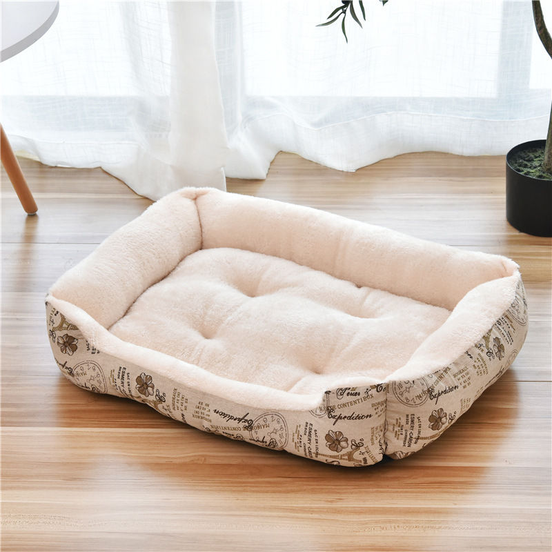 Miniatura: Pet Large Dog Bed Warm House Candy-colored Square Nest Pet Kennel For Small Medi
