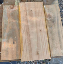 Scrap wood that has been joined together with glue