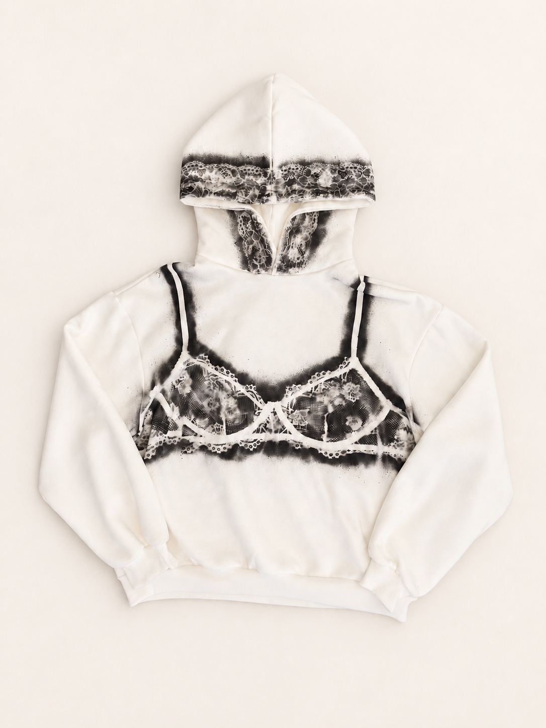 White & Black Bra Hoodie