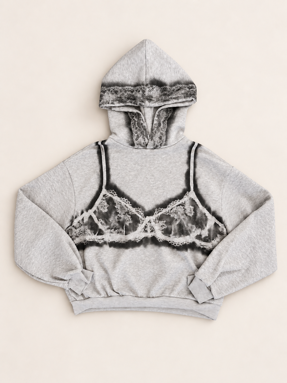 Grey & Black Bra Hoodie