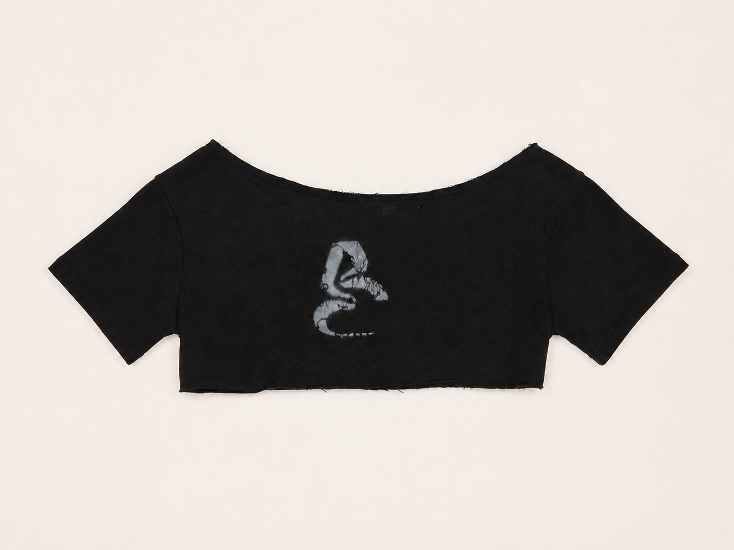 BLACK OFF SHOULDER LOGO CROP TOP