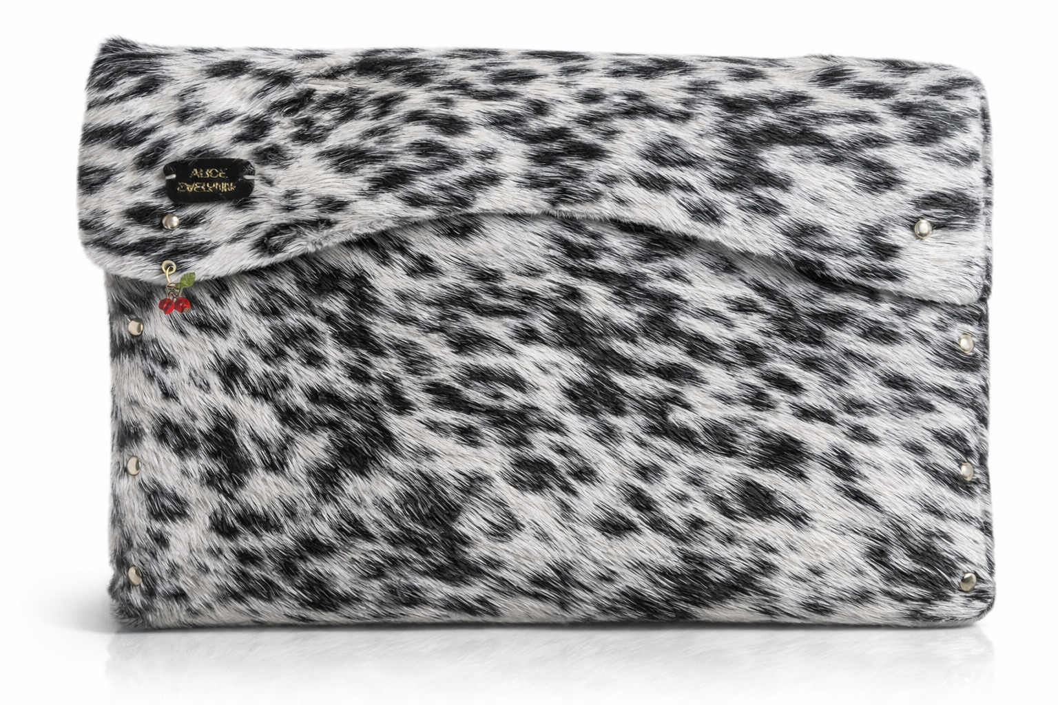 Black and White Speckled Hide Laptop Sleeve