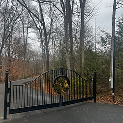 Ornate gate with automatic opener