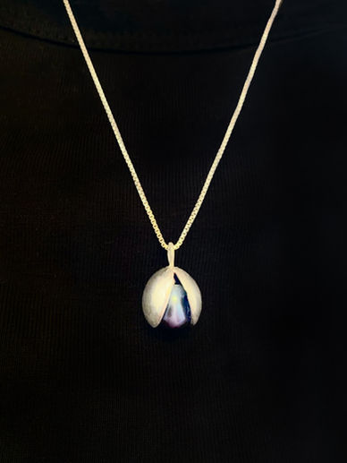 pingente, prata, 950, pérola