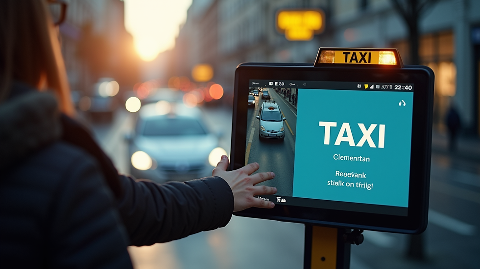 Vue rapprochée d'un écran d'ordinateur affichant un système de réservation taxi