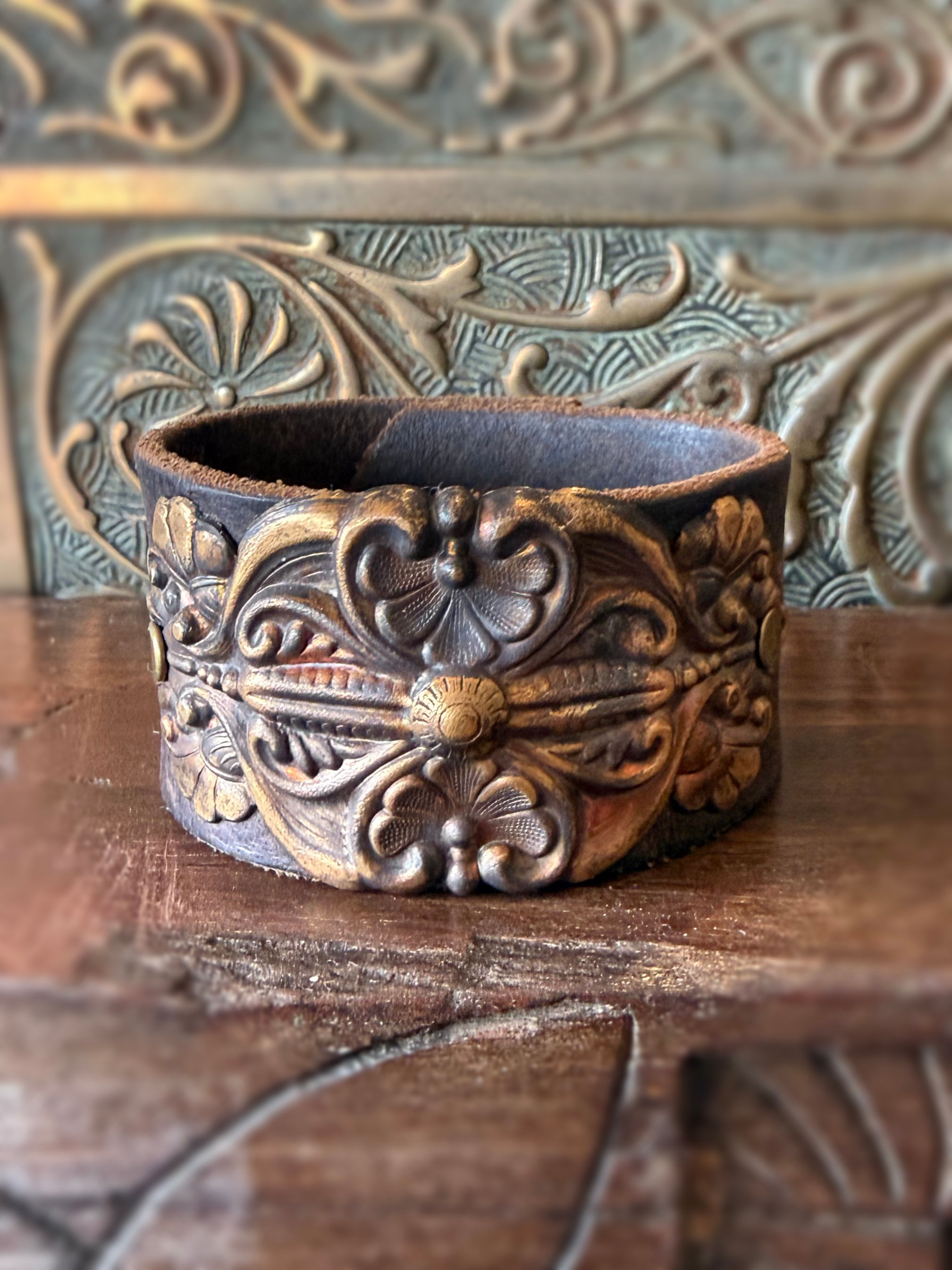 Leather Cuff Rose