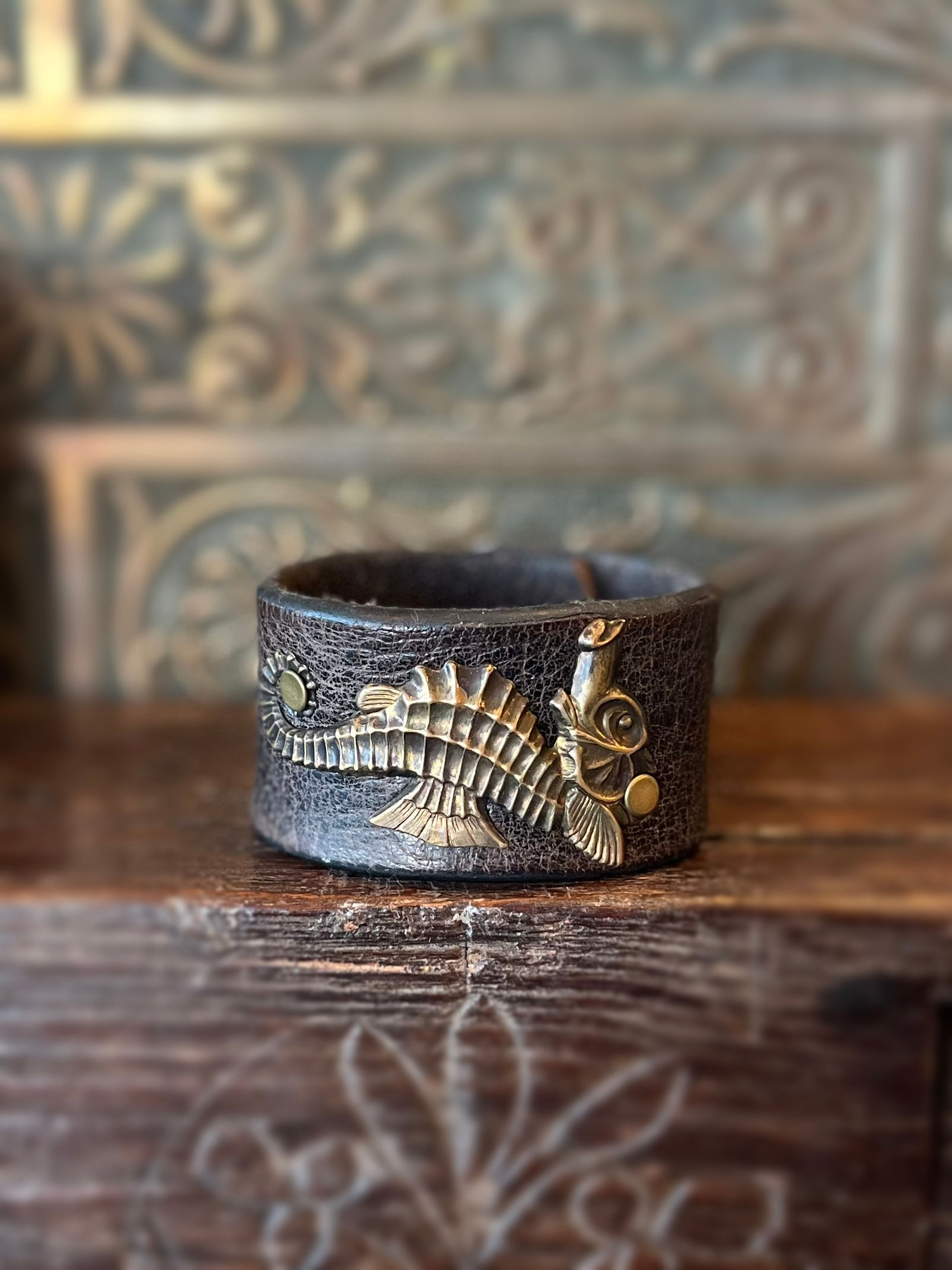 Leather Cuff - Seahorse 2