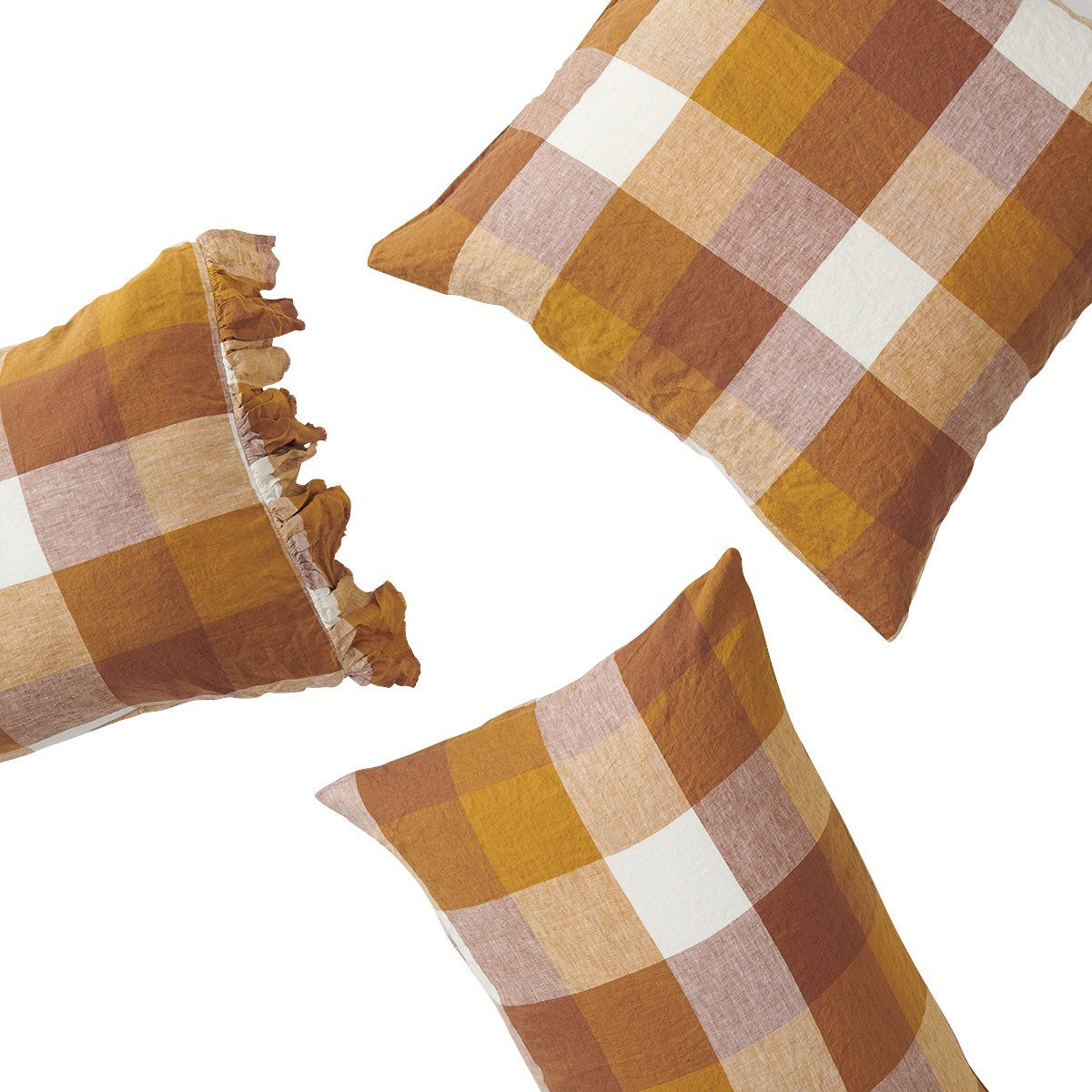 Society of Wanderers Biscuit Check Pillowcase Set