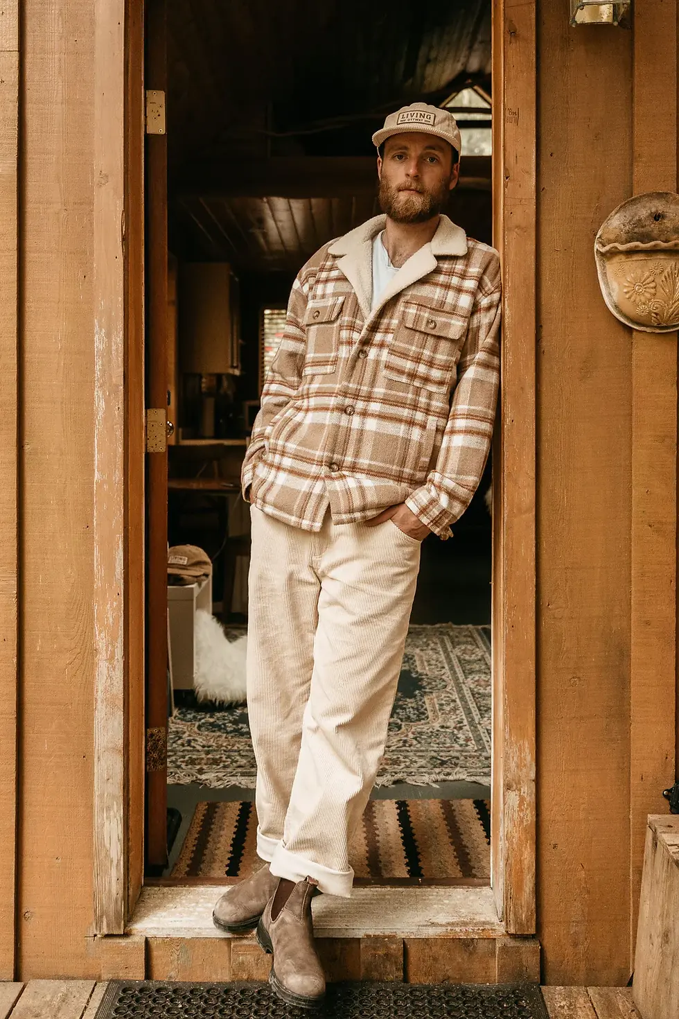 Thumbnail: Dayton unisex cream cord pants 