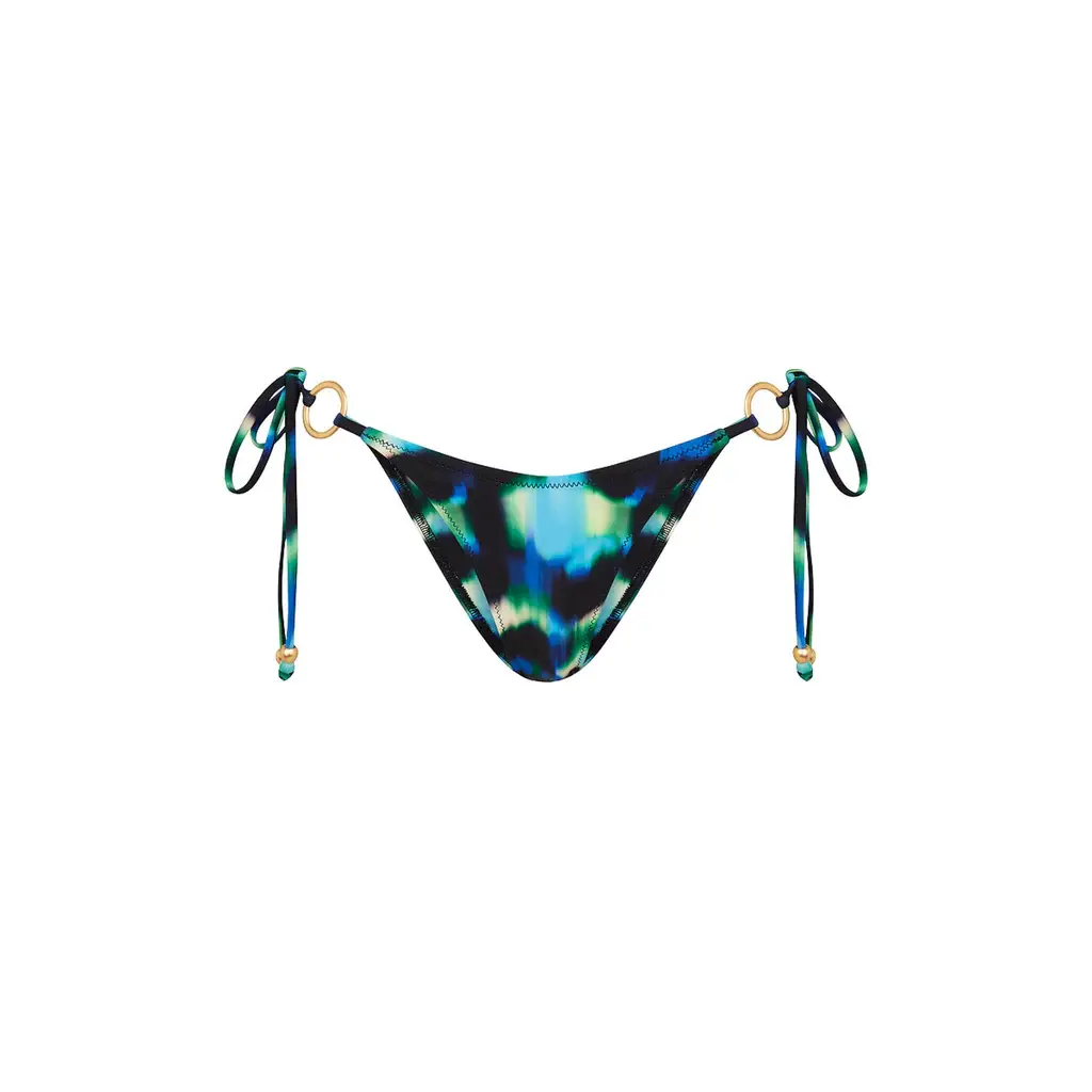 KKB008 Ring Cheeky Tie Bikini Bottom - Ocean Mischief