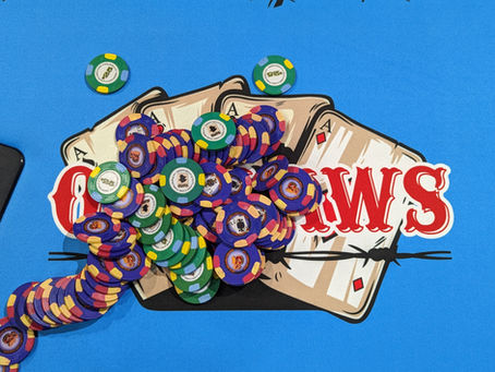 Poker chips at Outlaws Card Parlor