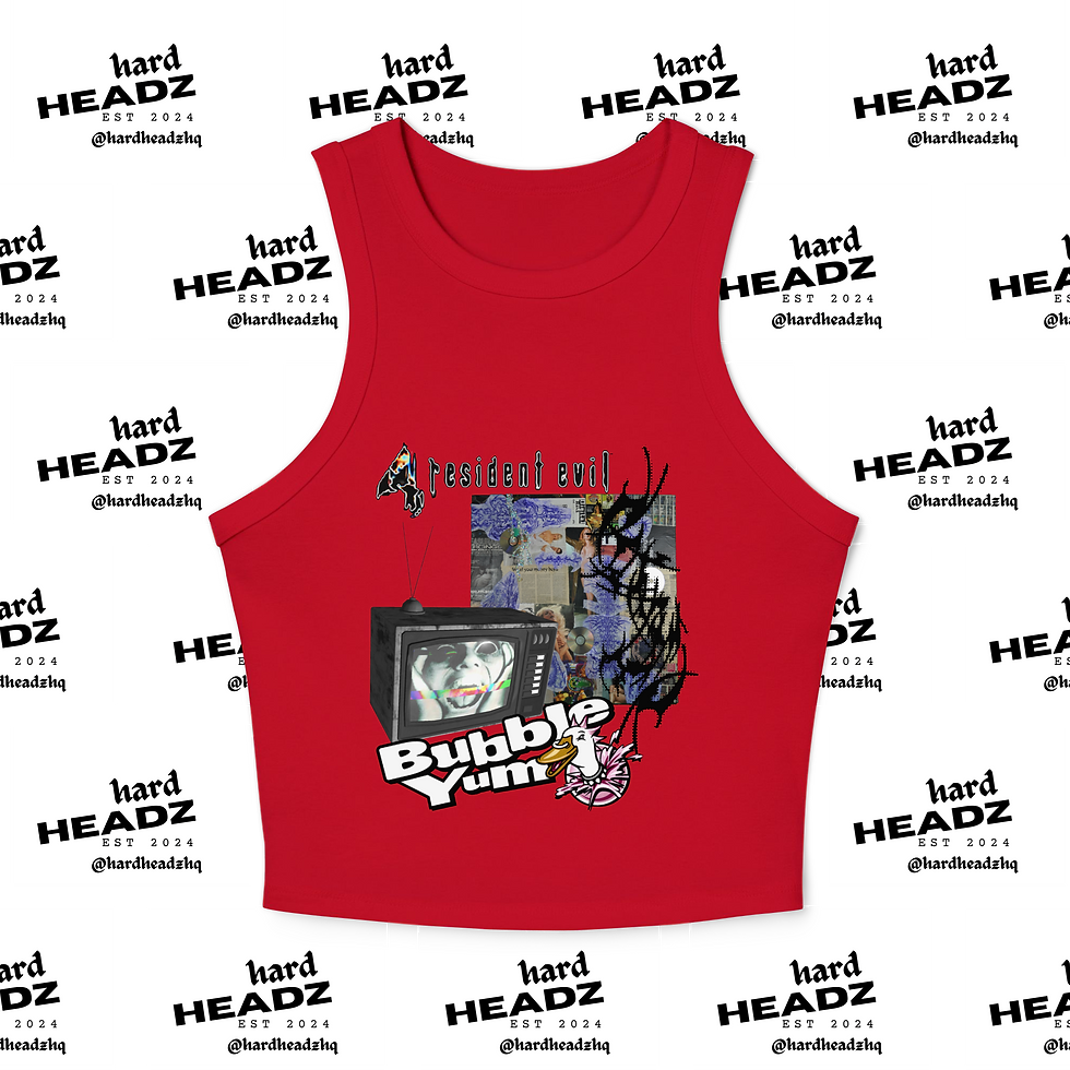 Thumbnail: "Bubble Yum Resident Evil” micro rib racer tank top