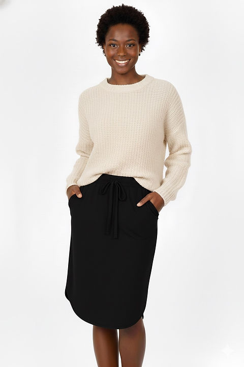 Cloud Wash Effect Denim Skirt