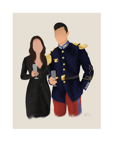 Illustration personnalisée d'un couple