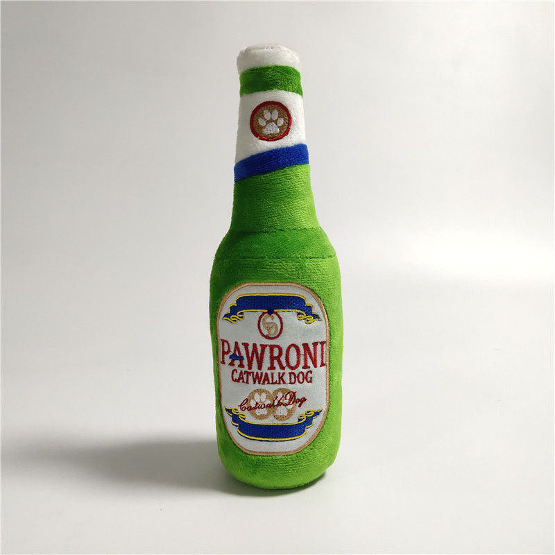 Thumbnail: Novelty dog gift in the shape of a Pawroni beer bottle.