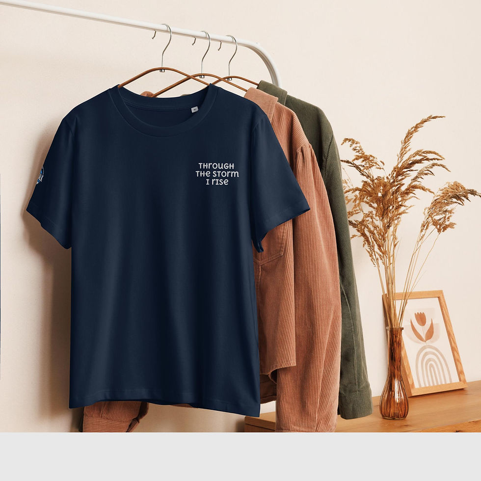 Thumbnail: Navy t-shirt with 'EMPOWER YOUR CREATIVE FLOW' text