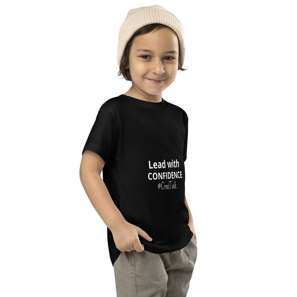 Thumbnail: Child wearing black t-shirt with 'Lead with CONFIDENCE'