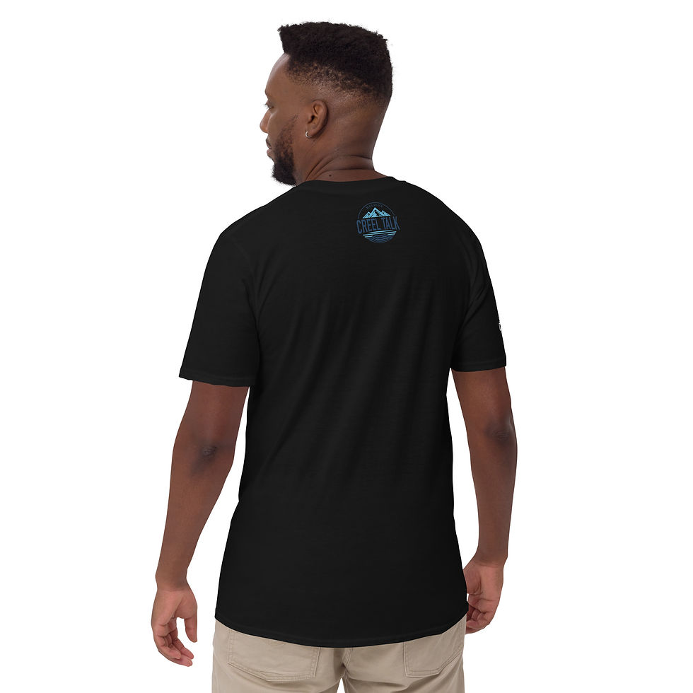 Thumbnail: Back of black t-shirt with small logo