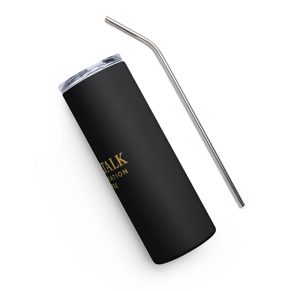 Thumbnail: Black insulated tumbler with metal straw