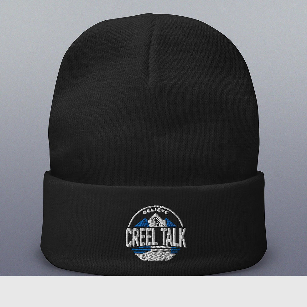 Thumbnail: Black beanie with Creel Talk logo