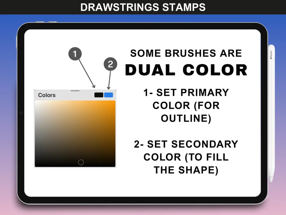 FUPstudio dual color drawstrings brushes tutorial – adjust primary and secondary color options easily