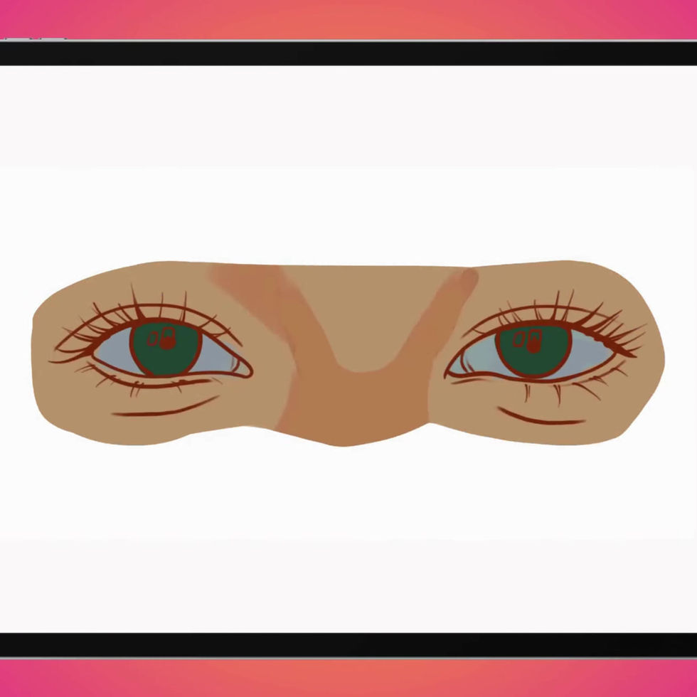 Preview of FUPstudio’s Procreate Female Eyes Stamps set, showcasing different angles and expressions.