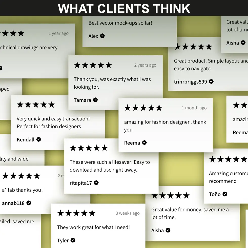 Customer feedback and reviews for FUPstudio’s editable T-Shirt Mockups vector bundle