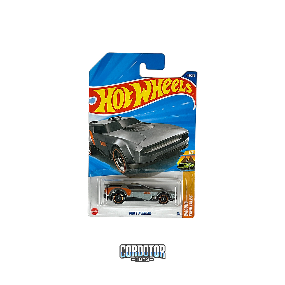Hot Wheels Drift’n Break gris con detalles naranjas
