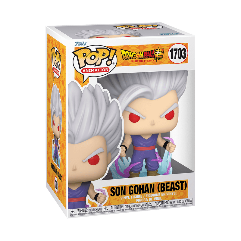 Funko Pop Gohan Beast #1703 - Dragon Ball Super Super Hero, en su caja original.
