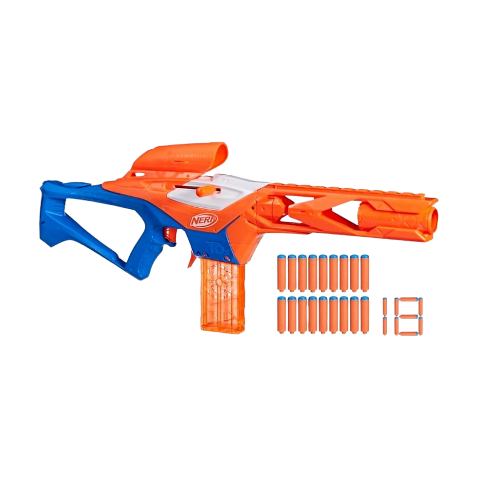 Lanzador de dardos Nerf N-Series Pinpoint, diseño compacto y de alta precisión.