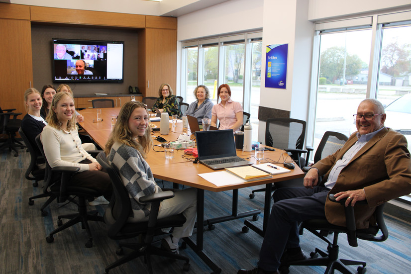 Back Left to Front Left: Gwen Devereaux, President, Julie Wein, Research Assistant, Julia Waanders,