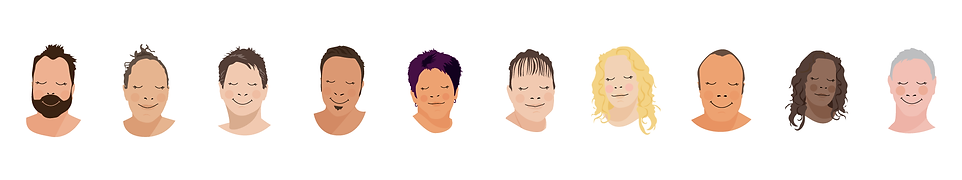 Illustrated Team of people heads