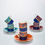 Thumbnail: Martiques Set Of 6 (Fuchsia/Orange/Turquoise) Coffe Cup & Saucer