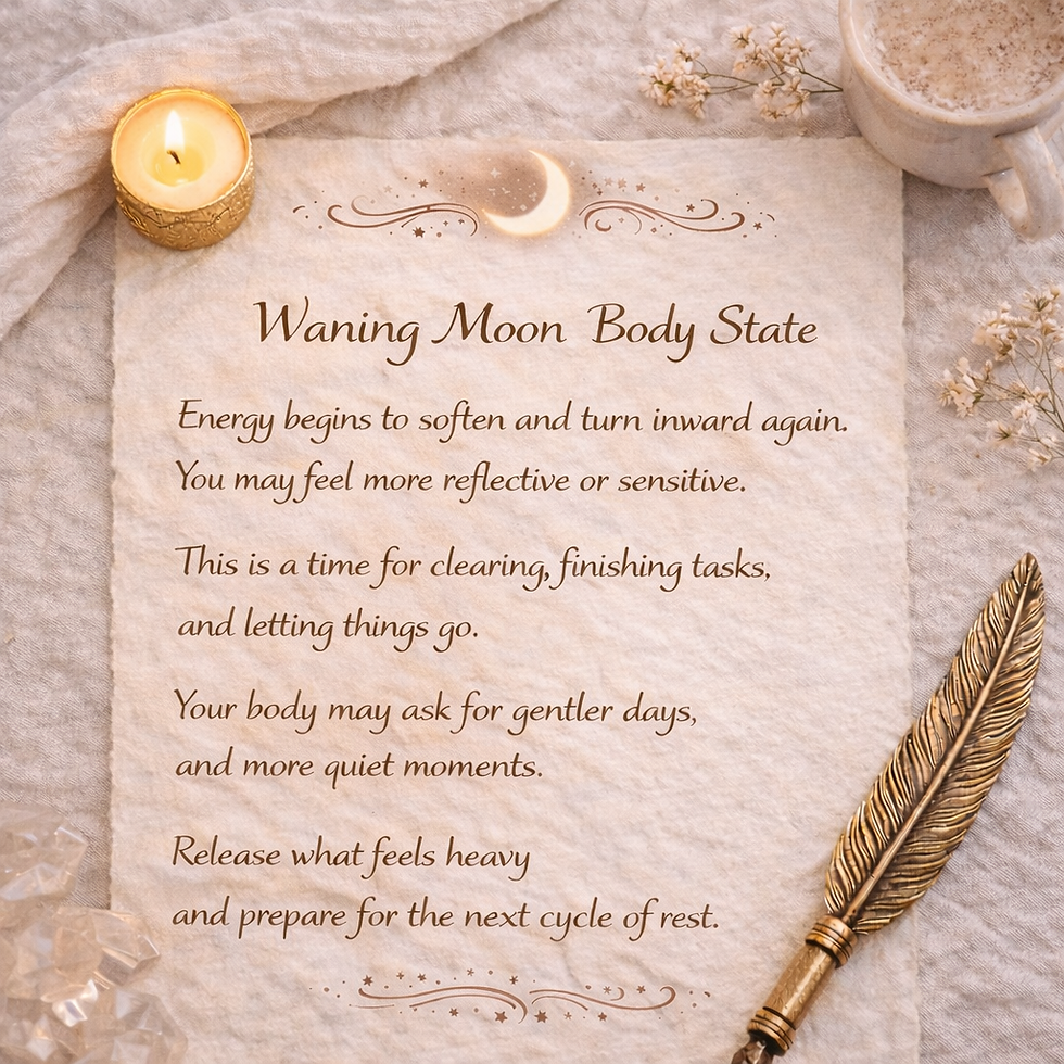 Waning moon body state with candle
