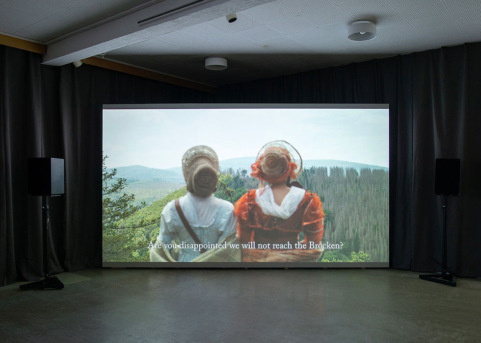 Michelle Deignan, Installation view of 'On Common Ground,' 4K Stereo, 43 minutes, in Alternating Routes at Tromso Kunstforening, 2024. Photo credit: Mihály Stefanovicz
