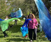 playing with props at Springfest on Long Pond in Connecticut