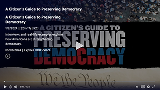 Thumbnail pictures of suggested videos for Election Subversion  Class