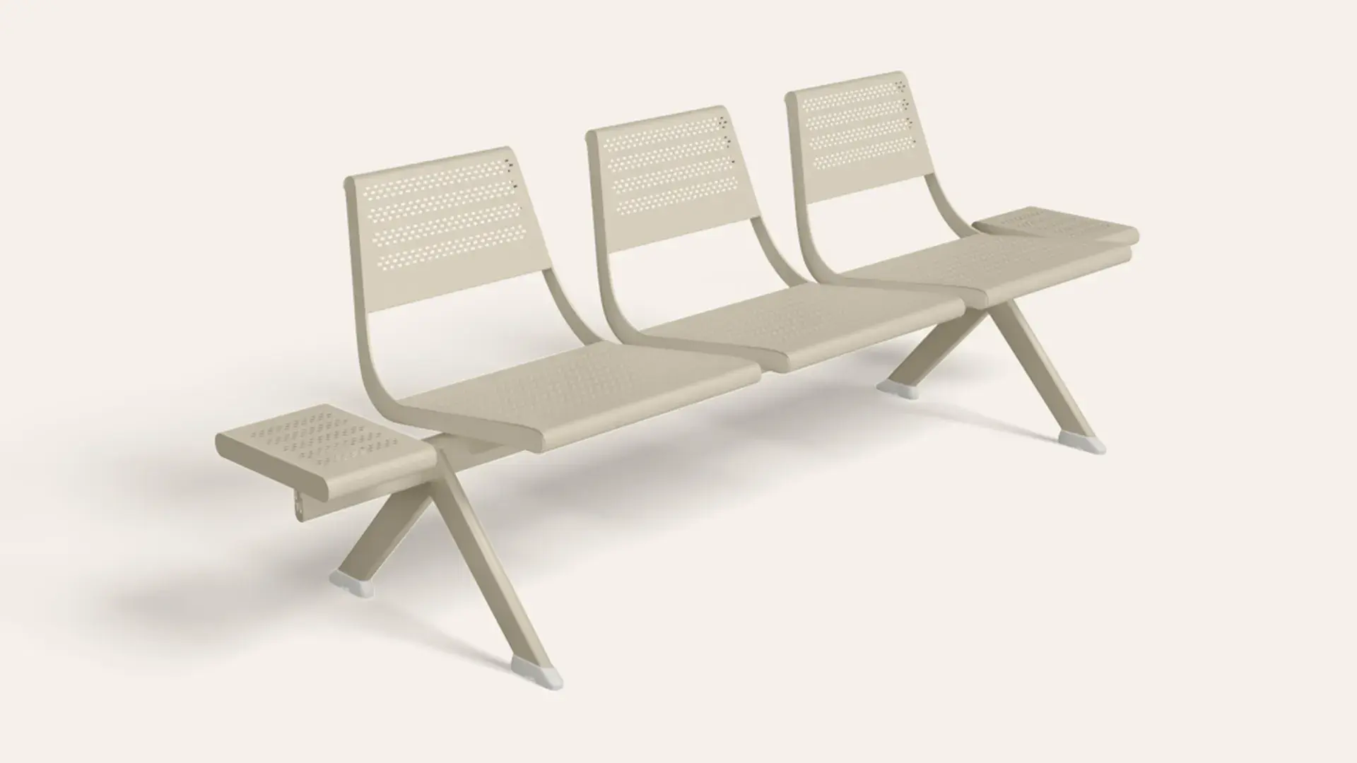 Godrej Matrix 3 Seater With side Table Mild Steel Public Seating