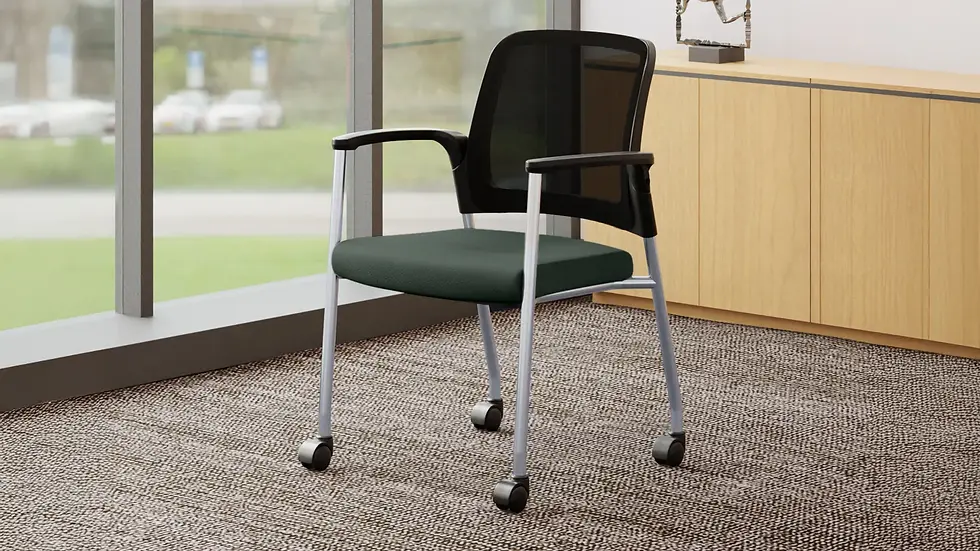 Godrej Relax 4 legged With arms With Castor Knitted Fabric Multipurpose Seating