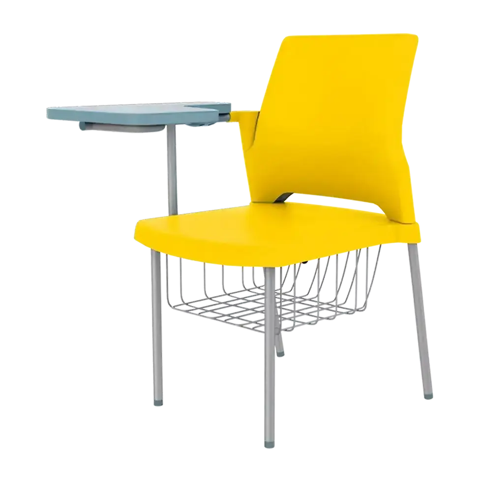 Buy Training Chair Online Set of 4 with Desklet Marigold Yellow