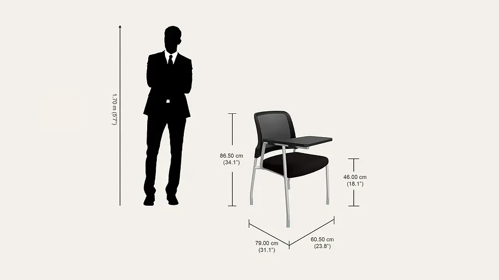 Thumbnail: Godrej Relax Quarter Desklet Knitted Fabric, Training Room Chair