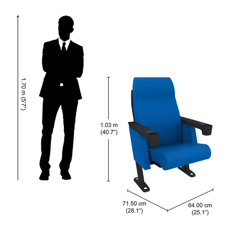 Thumbnail: Glamour Chair High Back Auditorium Chair with cupholder - Multiple color options
