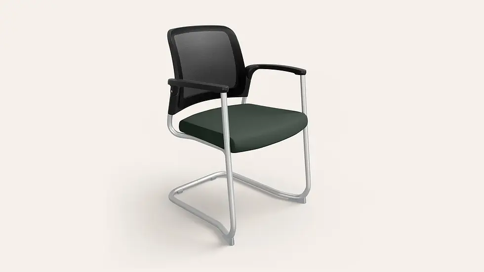 Thumbnail: Godrej Relax Sled Base with arms Knitted Fabric Multipurpose Seating